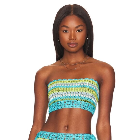 Lovers and Friends Over The Rainbow Crochet Crop Top - Picture 1 of 4
